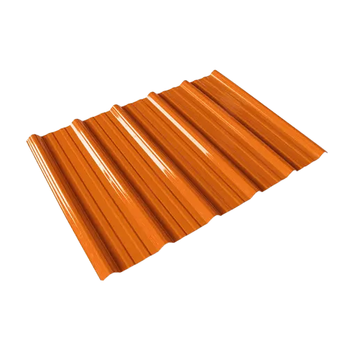Tejas trapezoidales de PVC naranja