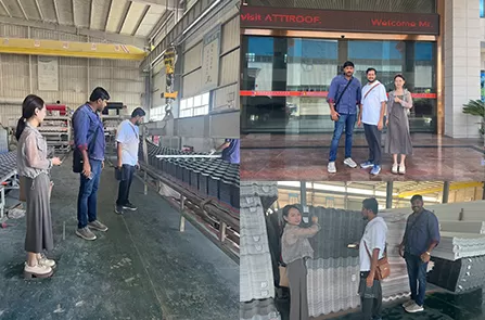 Los clientes visitan la fábrica