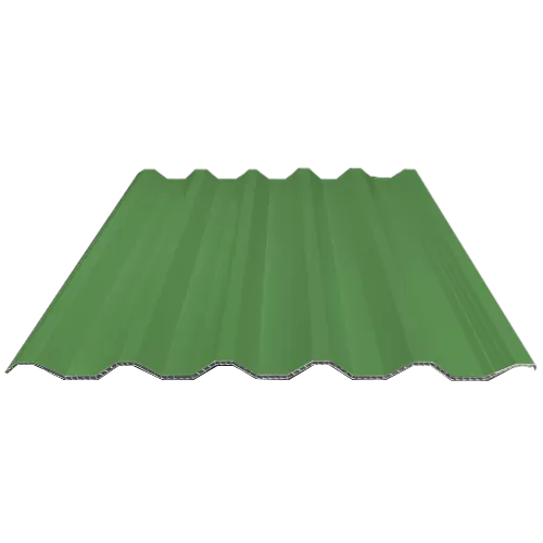 Teja sintética de PVC hueca de color verde