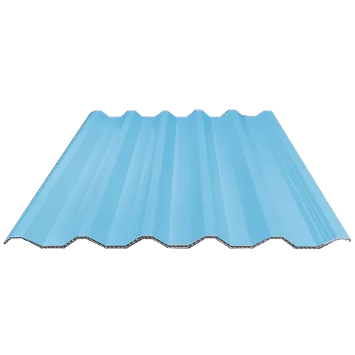 Teja sintética de PVC hueca de color azul