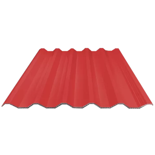 Teja sintética de PVC hueca roja