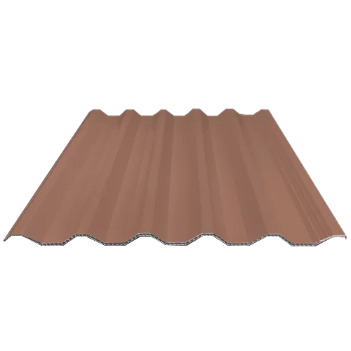Teja sintética de PVC hueca de color marrón